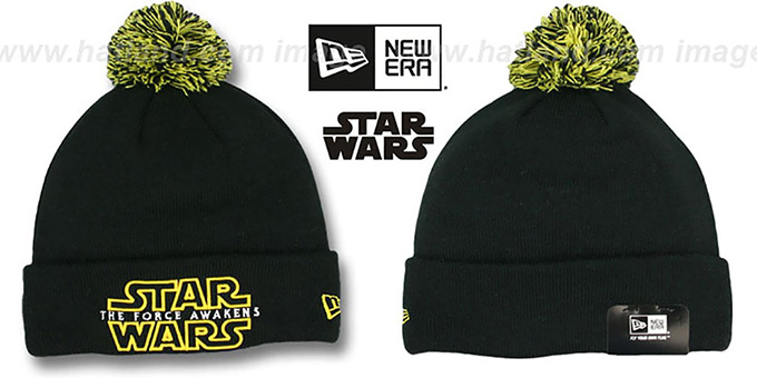 The Force Awakens 'POM-CUFFER' Black Knit Beanie Hat by New Era