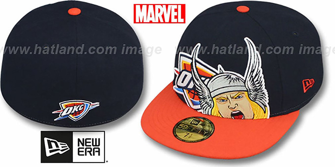 Thunder 'HERO-HCL' Navy-Orange Fitted Hat by New Era