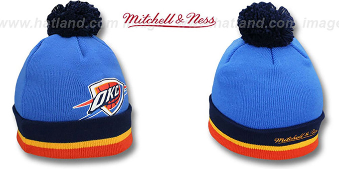 Thunder 'XL-LOGO BEANIE' Blue by Mitchell and Ness