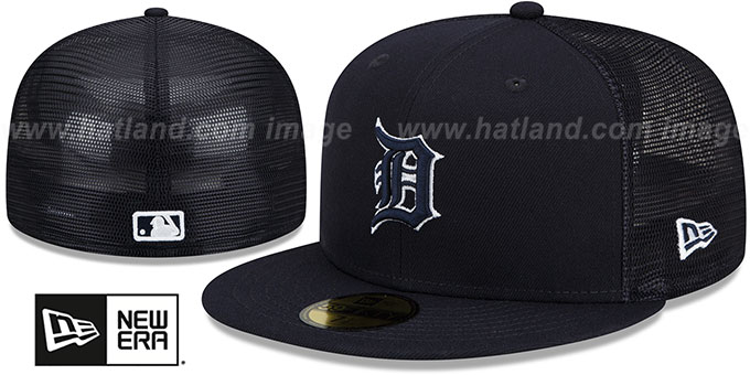 Tigers 'BATTING PRACTICE TRUCKER' Navy Fitted Hat by New Era