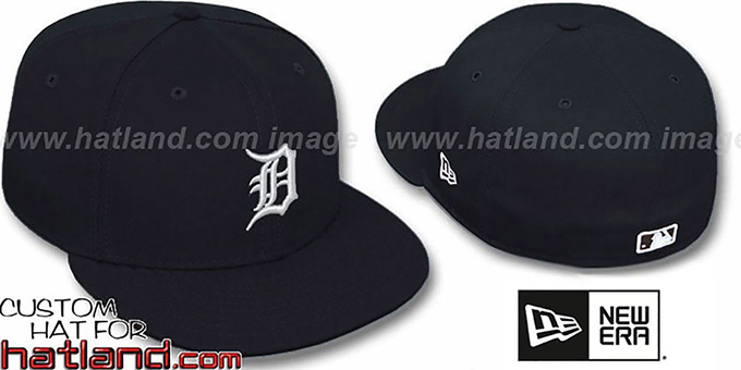 Tigers 'TEAM-BASIC' Black-White Fitted Hat by New Era