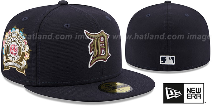 Tigers 'BOTANICAL SIDE-PATCH' Navy Fitted Hat by New Era