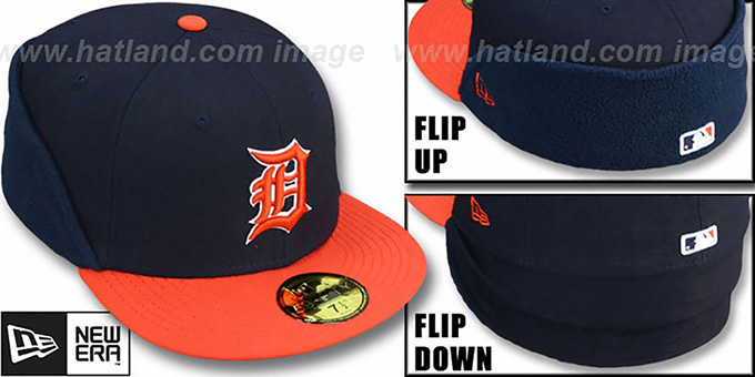 Tigers 'CLEAN CUT FLIP-DOWN' Navy-Orange Fitted Hat by New Era