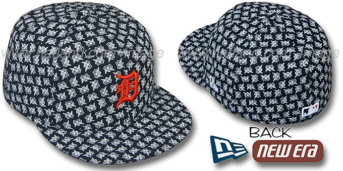 Tigers D 'ALL-OVER FLOCKING' Navy Fitted Hat by New Era