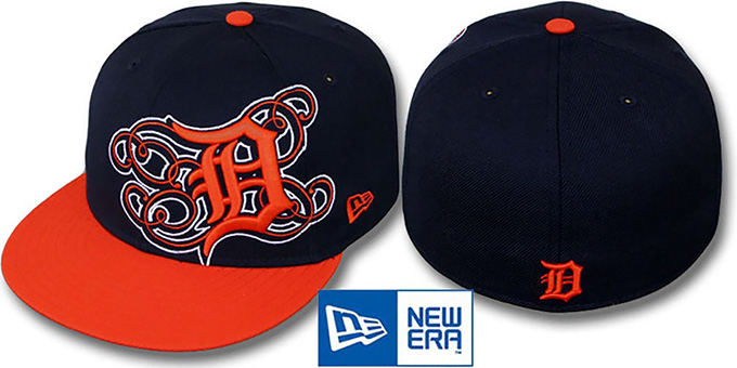 Tigers 'DUBCHA' Navy-Orange Fitted Hat by New Era