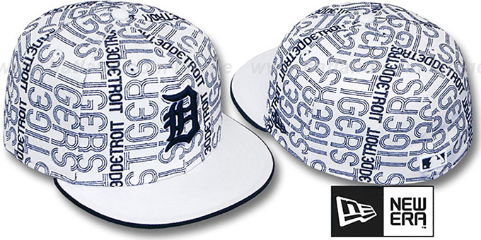 Tigers 'GOOD TIMES ALL-OVER' White-Navy Fitted Hat by New Era