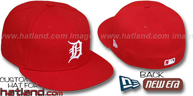 Tigers 'TEAM-BASIC' Red-White Fitted Hat by New Era