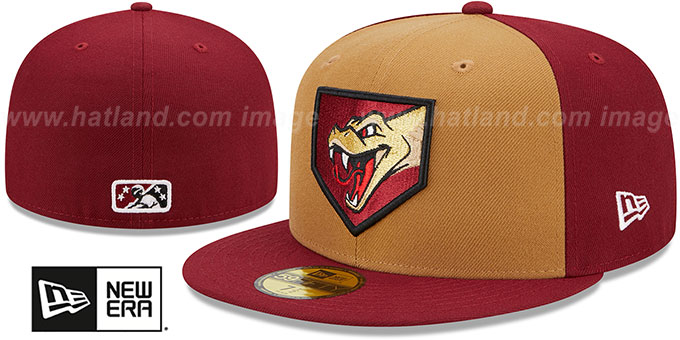 Timber Rattlers 'MILB MARVEL DEFENDERS' Tan-Burgundy Fitted Hat by New Era