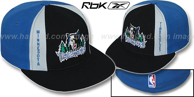 Timberwolves 'AJD PINWHEEL' Black-Blue Fitted Hat by Reebok