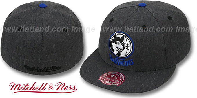 Timberwolves 'GREY HEDGEHOG' Fitted Hat by Mitchell and Ness