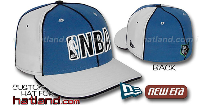 Timberwolves NBA 'PINWHEEL-3' Blue-White Fitted Hat by New Era