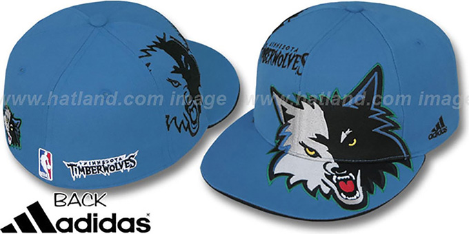 Timberwolves 'SLAM DUNK' Fitted Hat by adidas - blue