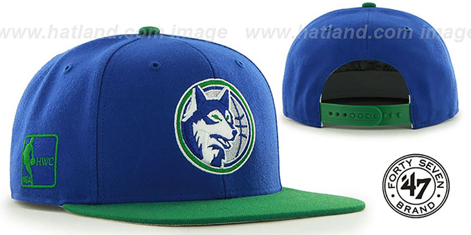 Timberwolves 'SURE-SHOT SNAPBACK' Royal-Green Hat by Twins 47 Brand