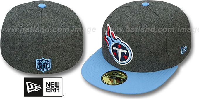 Titans '2T NFL MELTON-BASIC' Grey-Sky Fitted Hat by New Era