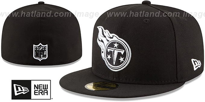 Titans 'NFL TEAM-BASIC' Black-White Fitted Hat by New Era