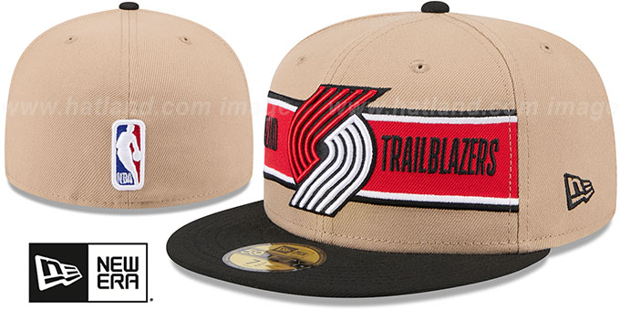 Trail Blazers '2024 NBA DRAFT' Camel-Black Fitted Hat by New Era