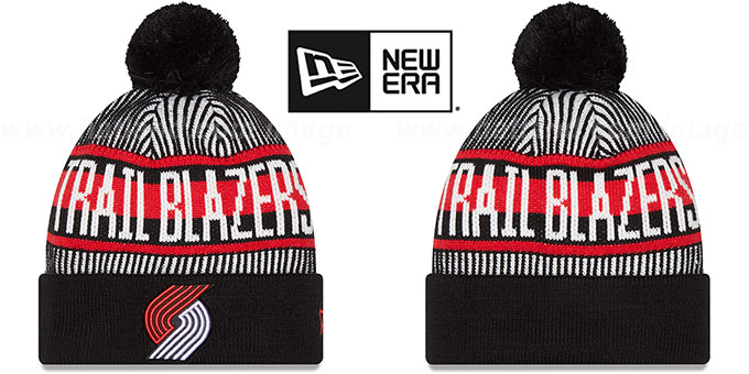 Trail Blazers 'STRIPED' Knit Beanie Hat by New Era