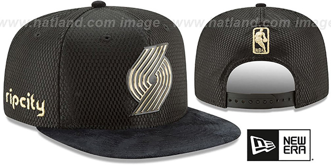 Trailblazers '2017 NBA ONCOURT SNAPBACK' Black-Gold Hat by New Era