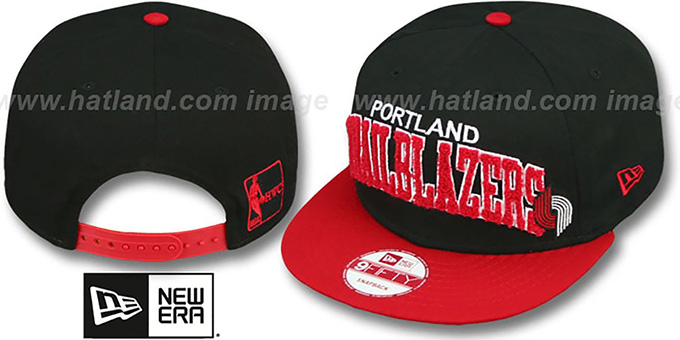 Trailblazers 'CHENILLE-ARCH SNAPBACK' Black-Red Hat by New Era