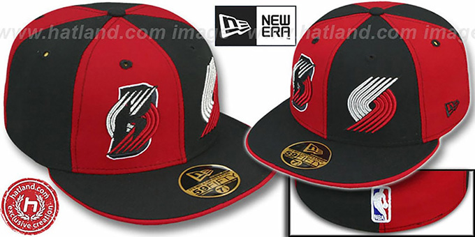 Trailblazers 'DOUBLE WHAMMY' 2 Red-Black Fitted Hat