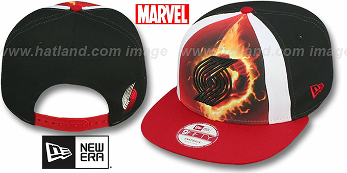 Trailblazers 'MARVEL RETRO-SLICE SNAPBACK' Black-Red Hat by New Era