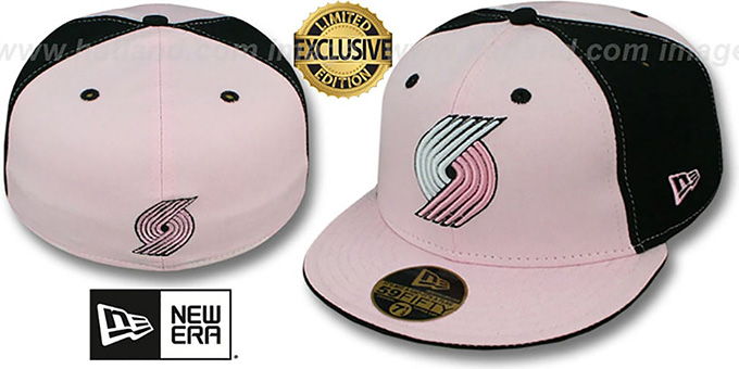 Trailblazers 'PINWHEEL' Light Pink-Black Fitted Hat by New Era