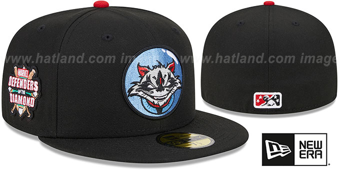 Trash Pandas 'MILB MARVEL DEFENDERS SIDE-PATCH' Black Fitted Hat by New Era