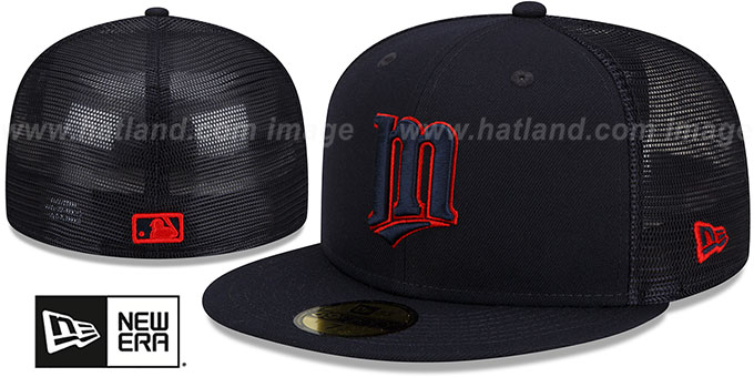 Twins 2022 'BATTING PRACTICE TRUCKER' Navy Fitted Hat by New Era