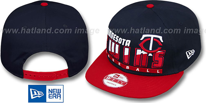 Twins 'SLICE-N-DICE SNAPBACK' Navy-Red Hat by New Era