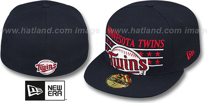 Twins 'STAR STUDDED' Navy Fitted Hat by New Era