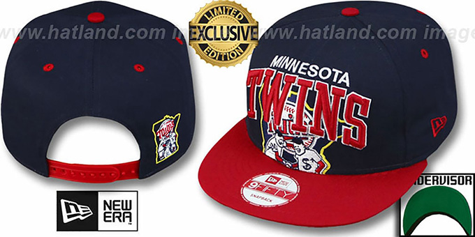 Twins 'SUPER-LOGO ARCH SNAPBACK' Navy-Red Hat by New Era