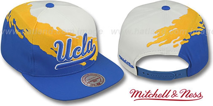 UCLA 'PAINTBRUSH SNAPBACK' White-Gold-Blue Hat by Mitchell and Ness