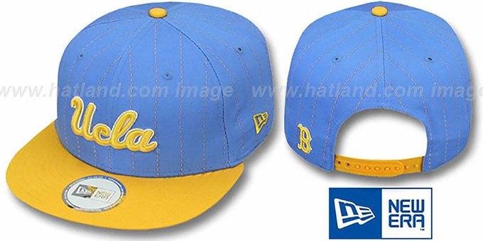 UCLA 'TEAM-BASIC PINSTRIPE SNAPBACK' Sky-Gold Hat by New Era