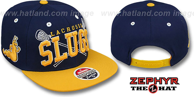 UCSC 'LACROSSE SUPER-ARCH SNAPBACK' Navy-Yellow Hat by Zephyr