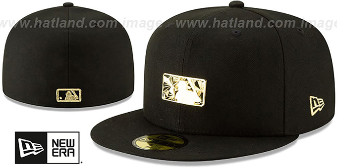 Umpire 'GOLD SHATTERED METAL-BADGE' Black Fitted Hat by New Era