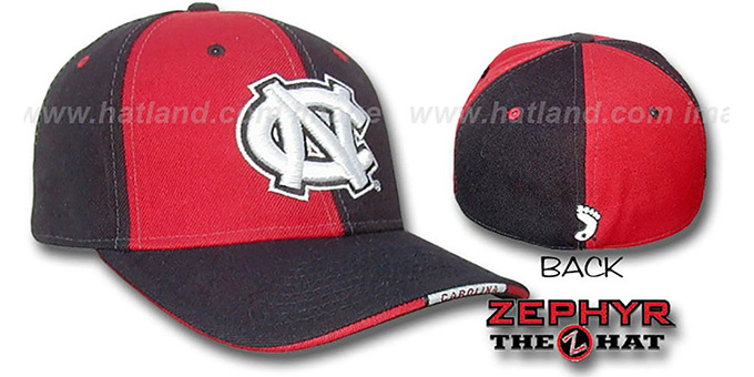 UNC 'TWIST' Red-Black Fitted Hat by Zephyr