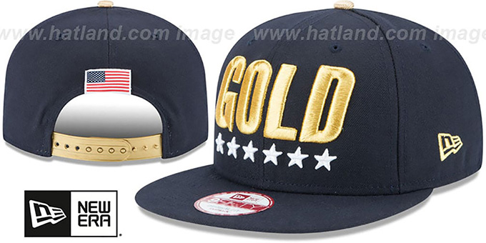 United States 'GOLD SNAPBACK' Navy Hat by New Era