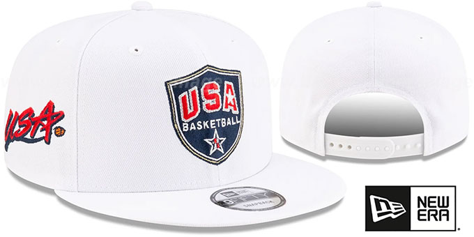 USA Basketball 'SHIELD SNAPBACK' White Hat by New Era