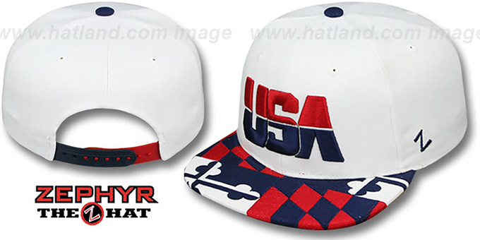 USA 'MARYLAND FLAG SNAPBACK' White Hat by Zephyr