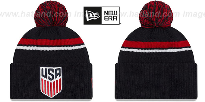 USA 'TEAM-STACKER' Navy Knit Beanie Hat by New Era