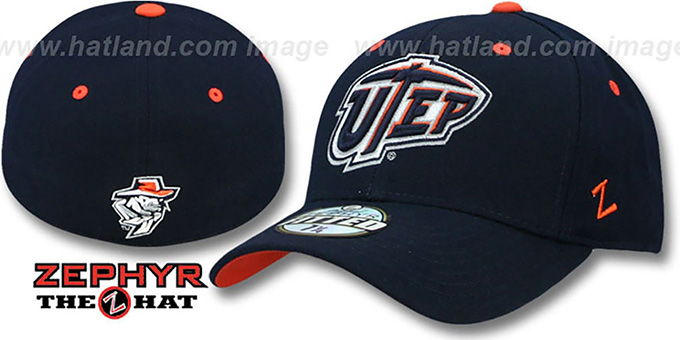 UTEP 'DHS' Navy Fitted Hat by Zephyr