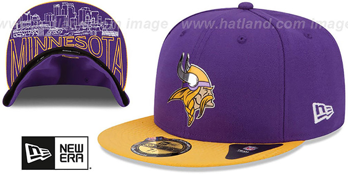 Vikings '2015 NFL DRAFT' Purple-Gold Fitted Hat by New Era