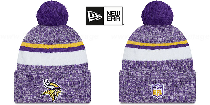 Vikings 2023 'SIDELINE' Knit Beanie Hat by New Era