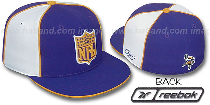 Vikings 'NFL-SHIELD PINWHEEL' Purple-White Fitted Hat by Reebok