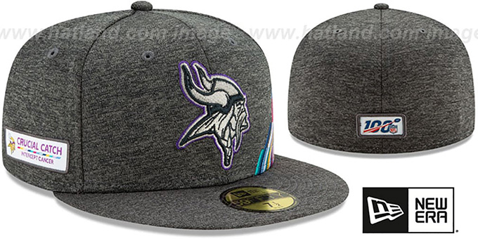 Vikings 'ONFIELD CRUCIAL CATCH' Grey Fitted Hat by New Era