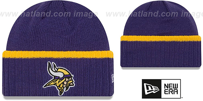 Vikings 'RIBBED-UP' Purple Knit Beanie Hat by New Era