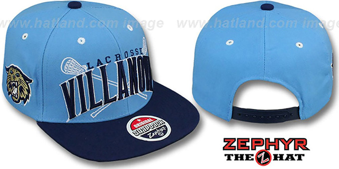 Villanova 'LACROSSE SUPER-ARCH SNAPBACK' Sky-Navy Hat by Zephyr