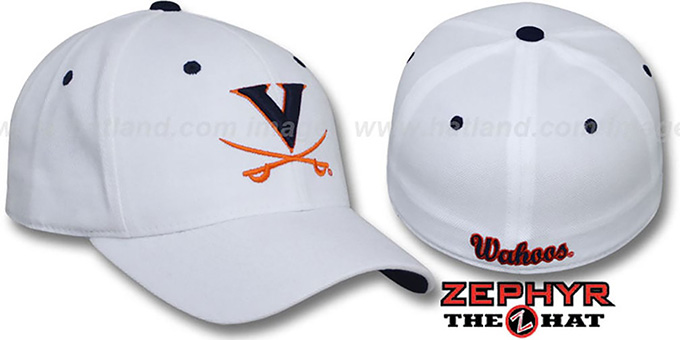 Virginia 'DH' White Fitted Hat by Zephyr