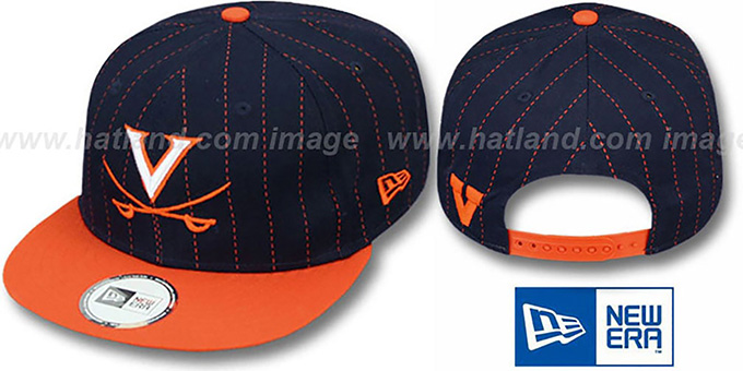 Virginia 'TEAM-BASIC PINSTRIPE SNAPBACK' Navy-Orange Hat by New Era