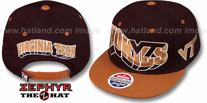 Virginia Tech '2T FLASHBACK SNAPBACK' Burgundy-Burnt Orange Hat by Zephyr